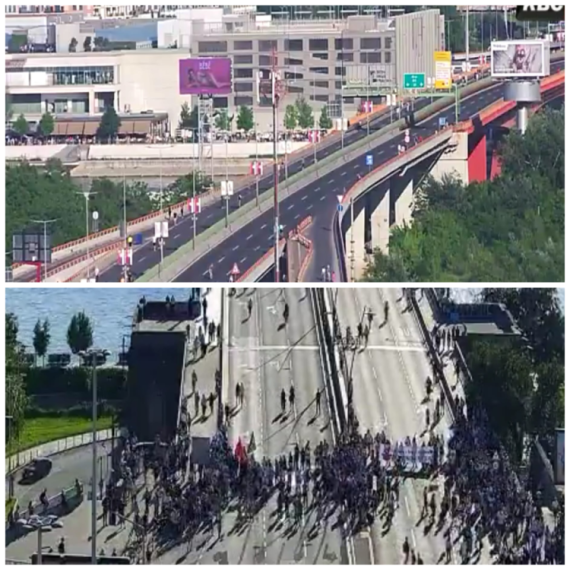 Brankov most i Gazelu blokirala šačica blokadera: Počelo maltretiranje građana FOTO/VIDEO