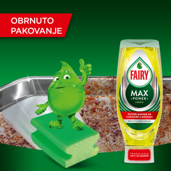 Pranje sudova nikad nije bilo efikasnije i brže uz Fairy Max Power u obrnutoj boci