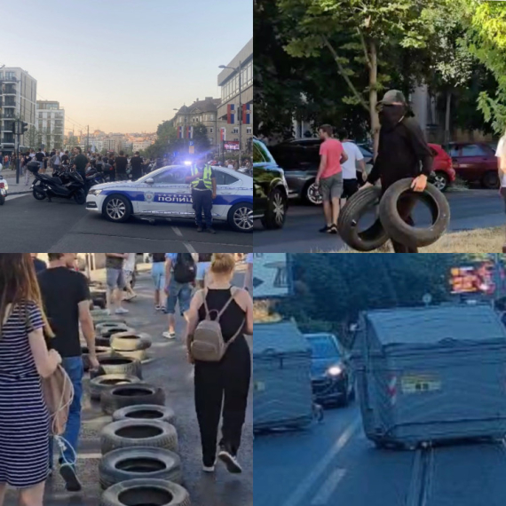 Blokaderi ponovo prave haos: Blokirali ulicu u Zemunu; Kreću u blokadu Pančevačkog mosta i Palate pravde VIDEO