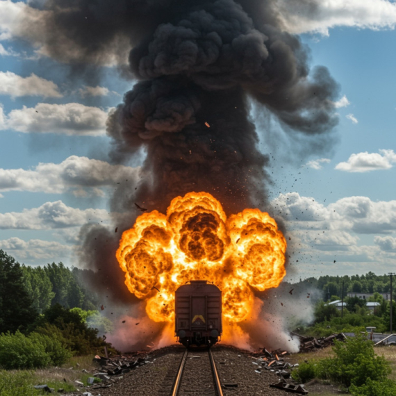 Voz ispao iz šina, zapalili se vagoni sa benzinom VIDEO