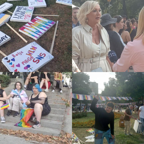 Prvi blokaderski Prajd; Stigla kuma Olivera Kovačević, blokaderka iz Đilasove stranke; Sramne parole FOTO