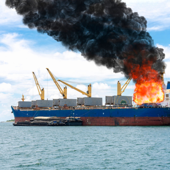 Kulja vatra na teretnom brodu u Severnom moru