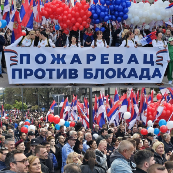 Požarevac na nogama: Veliki broj okupljenih, vijore se srpske trobojke VIDEO