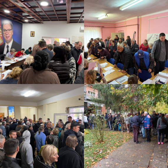 Velika podrška i redovi: Građani glasaju za listu Aleksandra Vučića FOTO