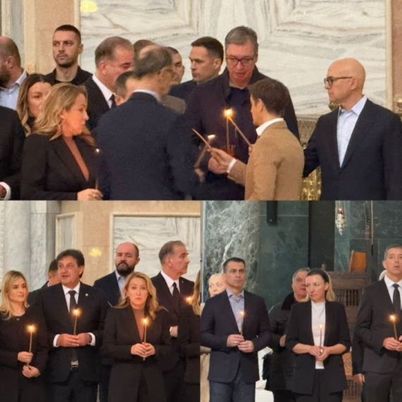 Služen parastos u Hramu Svetog Save za nastradale u padu nadstrešnice u Novom Sadu; Prisustvovao Vučić VIDEO
