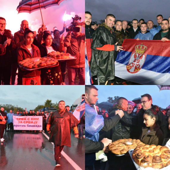 Srbi sa KiM stigli u Lazarevac – veliki doček uz pesme i bakljadu; Krenuli da podrže Vučića FOTO