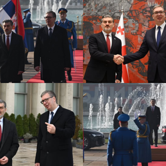 Vučić se sastao sa Kavelašvilijem; Svečani doček predsednika Gruzije ispred "Palate Srbija" FOTO/VIDEO