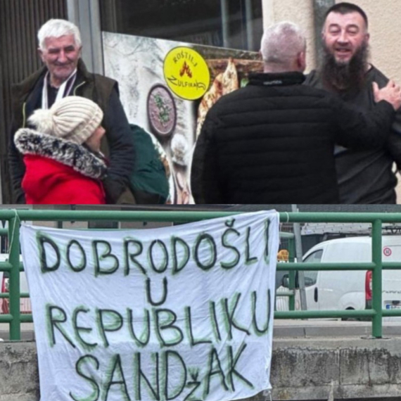 Blokaderski protest u Novom Pazaru: Skandalozni natpisi – hoće "Republiku Sandžak"; Bačulov u društvu vehabije