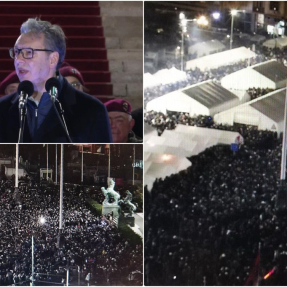 Vučić ispred Skupštine: Borićemo se svi zajedno da pobedi pristojna Srbija; Hteli su nas mrtve i ponižene