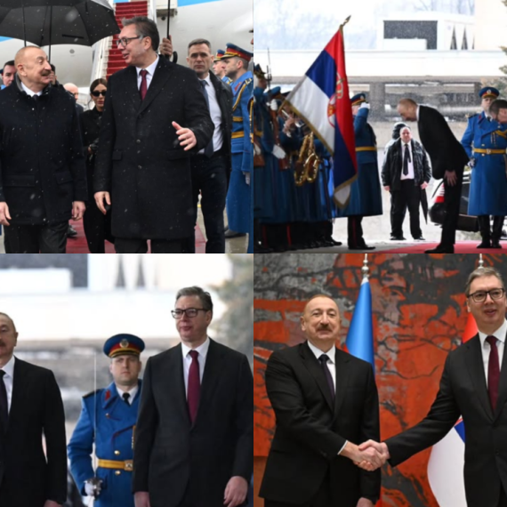 Vučić dočekao Alijeva; Svečanost ispred Palate Srbija; U toku je sastanak dvojice predsednika FOTO/VIDEO
