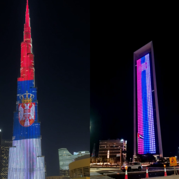 Burdž Kalifa u Dubaiju večeras u bojama srpske zastave; Vučić: "Hvala dragi prijatelji" FOTO/VIDEO