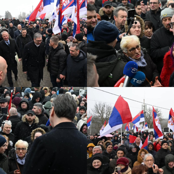 Vučić u Knjaževcu: Razgovara sa predsednicima mesnih zajednica; "Uspeli smo da sačuvamo zemlju"