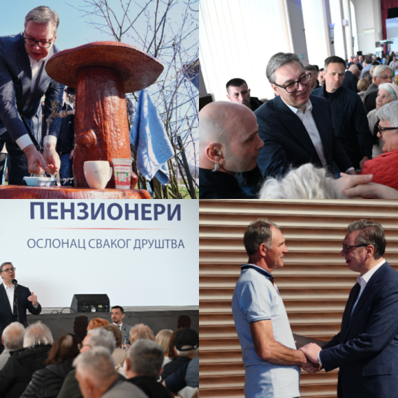 Vučić u Sevojnu: Obišao porodičnu kompaniju; Razgovarao sa penzionerima; Posetio i domaćinstvo Raković