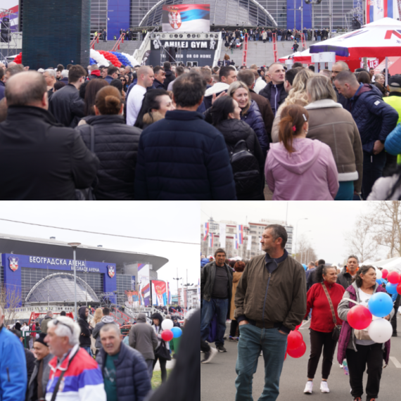 Veličanstveni skup u Beogradskoj areni; Veliki broj ljudi, narod došao da pruži podršku Vučiću FOTO