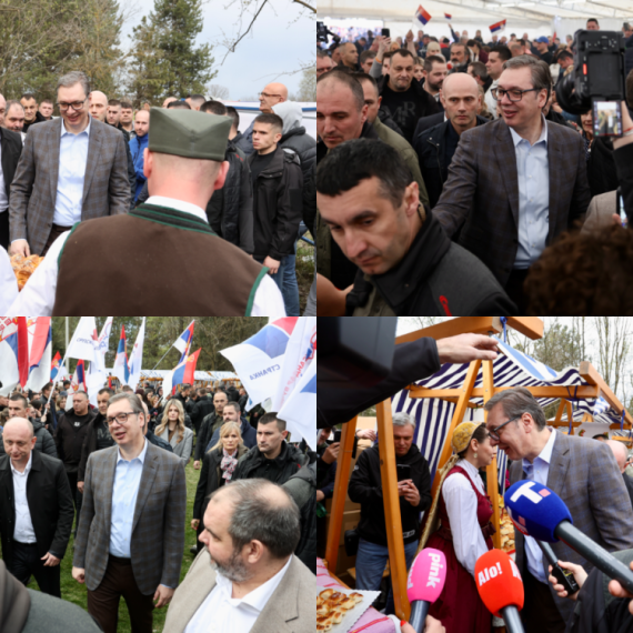 Vučić u Kuli: Dočekao ga veliki broj meštana; Odjeknulo "Aco, Srbine"; "Za nas je volja naroda – volja Boga"