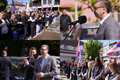 Slika za Vučić u Pančevu: Dočekalo ga više od 3.000 ljudi; "Uskoro se spremite. Srbija pobeđuje" FOTO/VIDEO