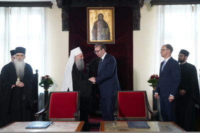 Slika za Ogroman korak napred; Vučić: "Potpisali ste Memorandum kojim se stvara Univerzitet Sveti Sava" FOTO/VIDEO