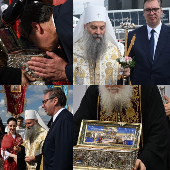 Pojas Presvete Bogorodice stigao u Srbiju; Svetinju dočekali Vučić i Porfirije; "Velika čast i nada" FOTO