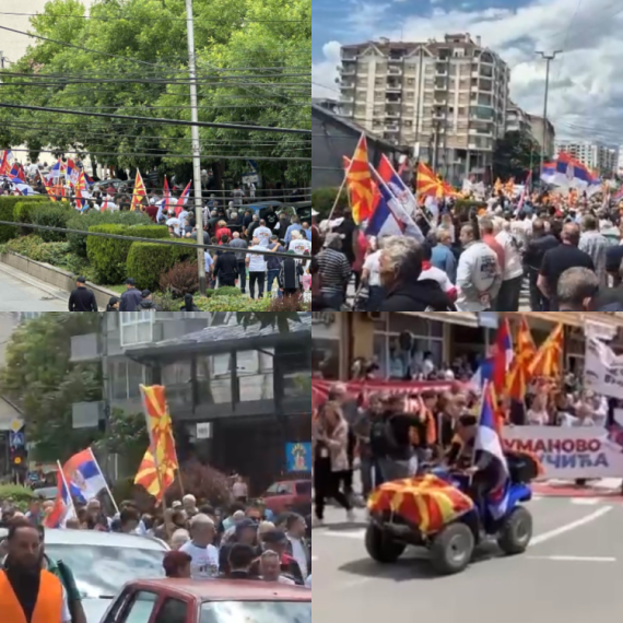 Veličanstveni prizori u Kumanovu: 2.000 ljudi na skupu podrške Vučiću; Vijore se zastave FOTO/VIDEO