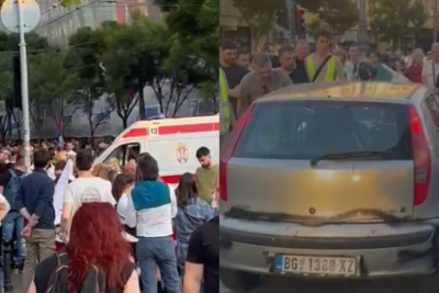 Slika za Brutalno nasilje: Blokaderi demolirali auto sugrađaninu; Blokirali prolaz Hitnoj pomoći VIDEO