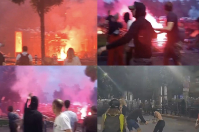 Slika za Potpuni haos u centru Beograda, blokaderi bakljama napali policiju: Odzvanja topovski udar FOTO/VIDEO
