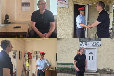 Slika za Vučić ispunio obećanje; Posetio železničku stanicu u Orlovatu – sada obećao rekonstrukciju VIDEO