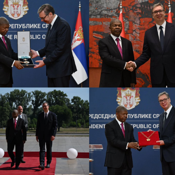 Vučić hosts ceremonial welcome for the President of Angola; Decorations awarded; Roundtable held