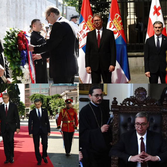 Vučić u Gruziji; Sastao se sa Kavelašvilijem i patrijarhom; Položio venac na Spomenik herojima FOTO/VIDEO