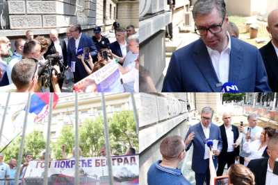 Slika za Vučić izašao pred demonstrante: "Dijalogom rešavamo probleme"; "Spremićemo odgovor u roku od sedam dana"