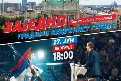 Slika za Vučić pozvao građane na skup: "Zajedno gradimo budućnost Srbije"; "Vidimo se za dva dana u Beogradu" FOTO