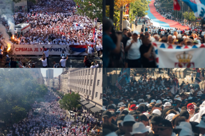 Slika za Istorijski skup u Beogradu; Vučić se obraća građanima; Više od 200.000 ljudi ispred Skupštine FOTO/VIDEO