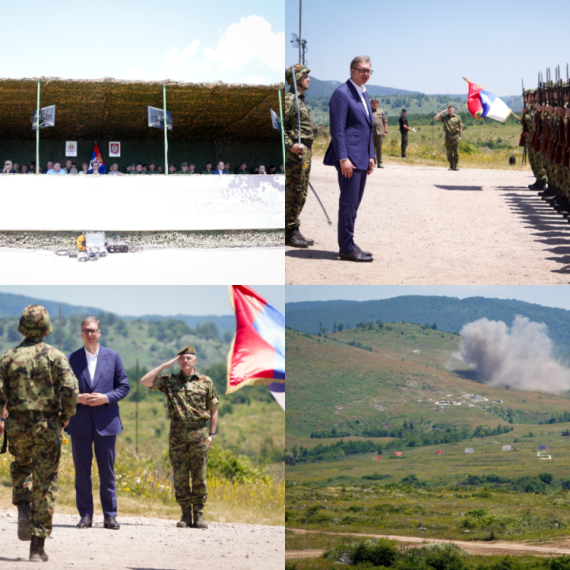 "Grmelo" na Pasuljanskim livadama: "Panciri" sasekli mete, MiG izbacio bombu od pola tone; Vučić prisustvovao