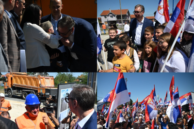 Slika za Vučić obišao završne radove kod Leskovca: "Put znači život za ove ljude"; "Ulagaćemo ravnomerno u Srbiju" FOTO