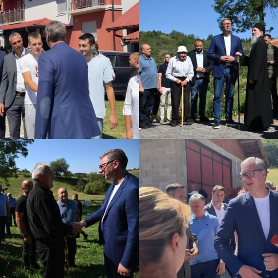 Vučić concludes visit to southwestern Serbia; Spoke with locals, toured construction works
