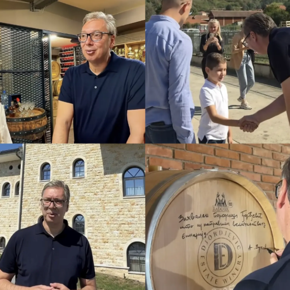 Vučić obišao vinariju "Đorđević" i destileriju "Emperus"; Posetio porodicu Milivojević VIDEO
