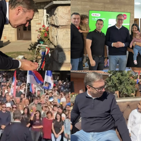 Vučić sa narodom; Veliki broj ljudi dočekao ga u Požarevcu; Obišao radove na rekonstrukciji ulica i puteva