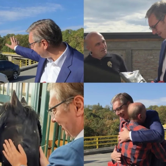 Vučić obilazi Srbiju: Odjekuje "Aco, Srbine"; Dočekao ga veliki broj građana; Posetio konjički klub FOTO/VIDEO