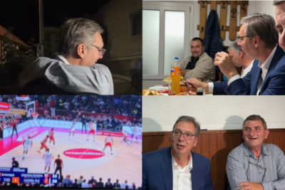 Slika za Vučić sa drugom iz vojske: "Čekaju nas priče do kasno u noć"; "Kao nekad, ostali da gledamo Zvezdu" VIDEO