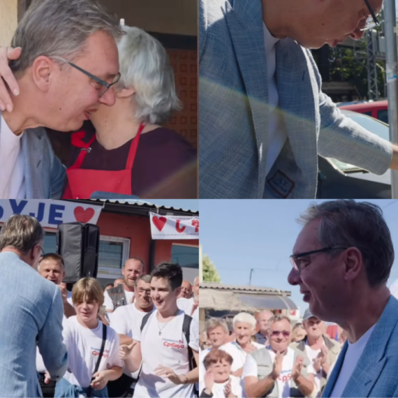 Vučić sa narodom u Starom Slankamenu; "Oni koji bi po svaku cenu da dođu do fotelja, za mete imaju žene"