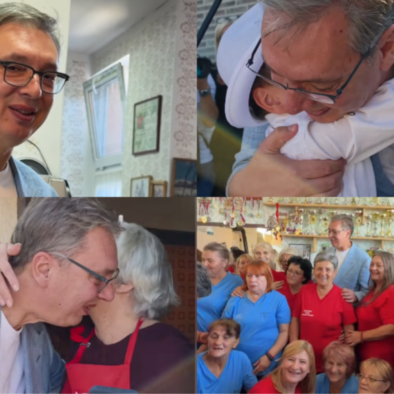 Vučić sa narodom u Starom Slankamenu; "Naš narod je moja najveća snaga"; "Žene su stub zemlje" FOTO/VIDEO