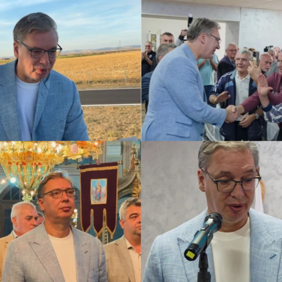Vučić u selu Morović; Razgovarao sa građanima: "Srećan sam što radite dobro i što ste uspešni" FOTO/VIDEO