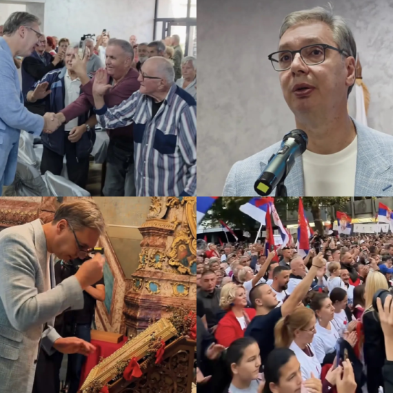 Vučić posetio Srem; Najavio nove puteve, fabrike i ulaganja; Orilo se "Aco, Srbine" FOTO/VIDEO