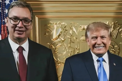 Slika za Vučić podelio fotografiju sa Trampom i poslao moćnu poruku: "Živela Srbija! Baš ovako kako je i Tramp pokazao"