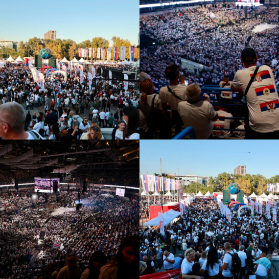 Arena puna do poslednjeg mesta; Mnoštvo ljudi ostalo ispred; Pogledajte atmosferu sa skupa FOTO