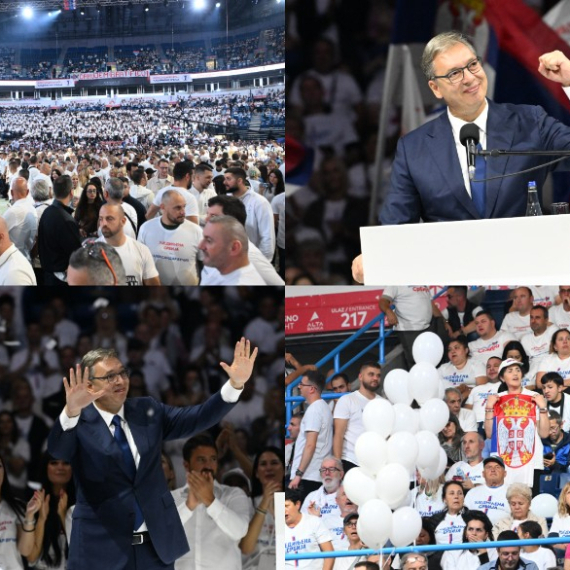 Vučić na velikom skupu u Areni: "Neću dozvoliti da škole i fakulteti budu odbori političkih stranaka"