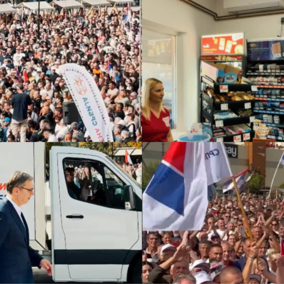 Vučić u Leskovcu; Dočekao ga veliki broj ljudi; "Ja sam sluga svog naroda"; "Narodna volja će biti odbranjena"