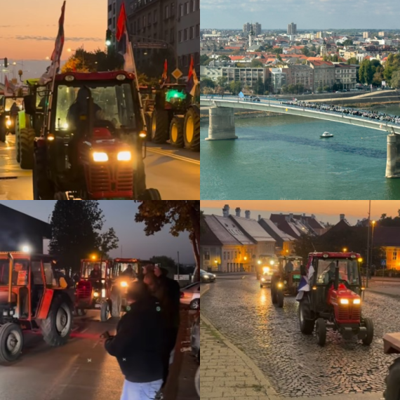 Veliki skup liste "Ujedinjena Srbija" u Novom Sadu; Kolone traktora u gradu, pripreme u toku VIDEO