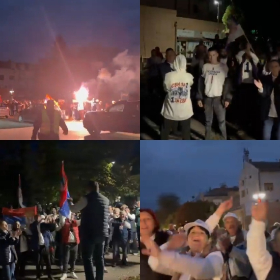 Sečanj na ulicama uz povike "Pobeda, pobeda"; Građani pružili podršku "Ujedinjenoj Srbiji" VIDEO
