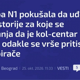 N1 sabotira listu "Aleksandar Vućić - Ujedinjena Srbija"; Ponovo upadaju u kol centre koje imaju sve stranke