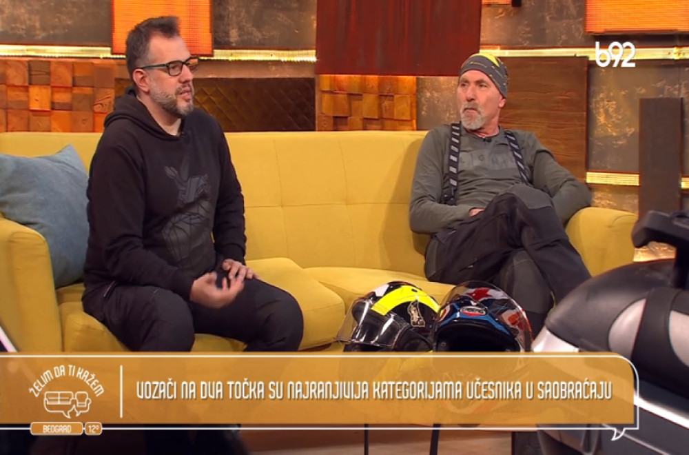 Želim da ti kažem - Miša Hromčik, motociklista i instruktor vožnje i Miloš Urosević voditelj emisije 150 minuta i auto moto show